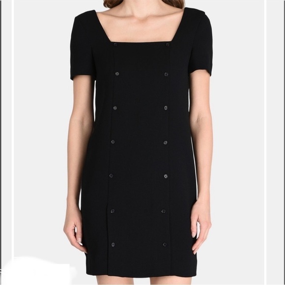 Armani Exchange Dresses & Skirts - Armani Exchange A/X Square Neckline Ladylike Short Sleeve Black Dress